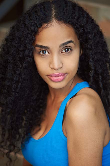 Dramatic headshot of female actor