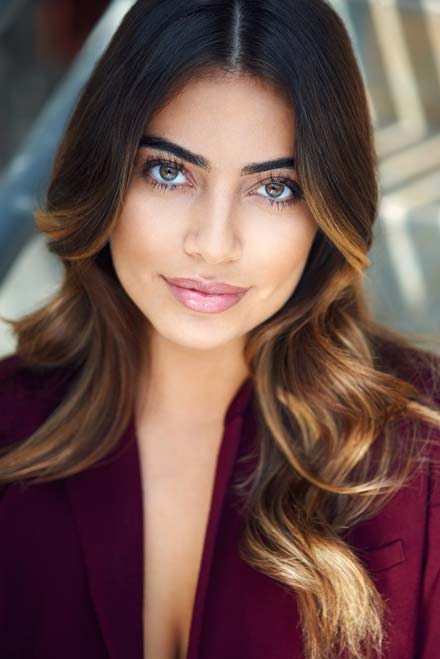 Natural light headshot of latina actress