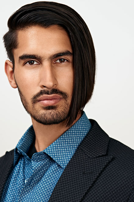 Middle eastern actor with good hair photographed in Los Angeles, California