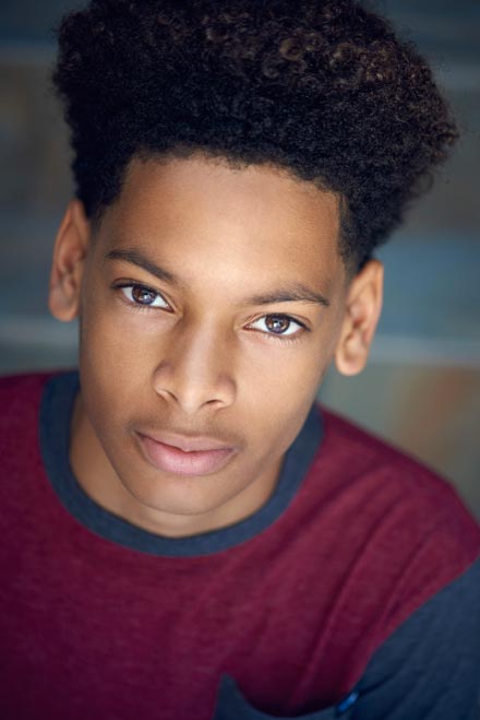Teen male actor headshot in natural light