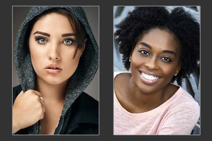 Samples of natural light and studio lighting headshots